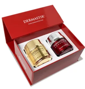Confezione regalo Dermastir Duo – Gold Cream e Crema Notte. Trattamento anti-età con rigenerazione cellulare, riduzione rughe e idratazione profonda.